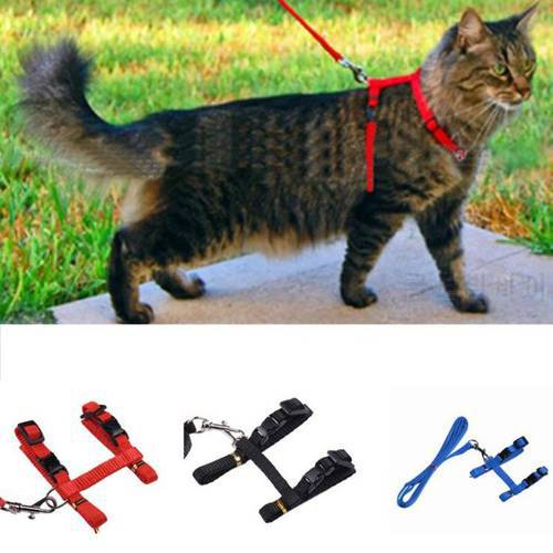 Cat Dog Adjustable Harness Vest Walking Lead Leash For Puppy Dogs Collar Polyester Mesh Harness For Small Medium Pet