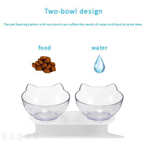 Pet Cat Elevated Bowls Durable Double Bowls Raised Stand Cat Feeding & Watering Supplies Dog Feeder Pet Supplies