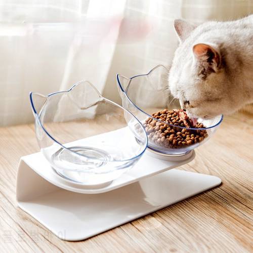 Cat Double Bowl Cat Bowl Dog Bowl Non-slip Food Bowl With Raised Stand Cat Feeding & Watering Supplies Dog Feeder Pet Supplies