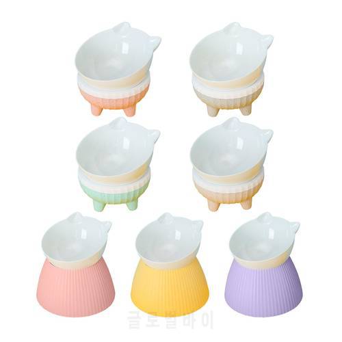 Tilted Cat Bowl with Stand Feeder Dishes Puppy Travel Elevated Watering Supplies Water Dish Pet Feeding Food Container