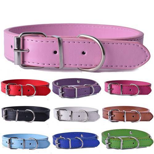 Small Dog Collar Puppy Accessories for Small Pet Dogs Colorful PU Leather Collars Adjustable Size XS S M L Dog Supplies