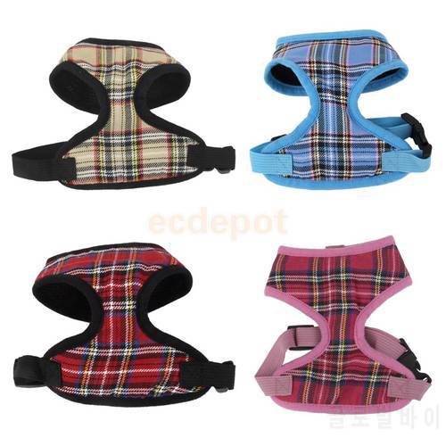 Pet Dog Plaid Mesh Adjustable Harness Collar Clothes Chest Vest Multicolor Multi Sizes