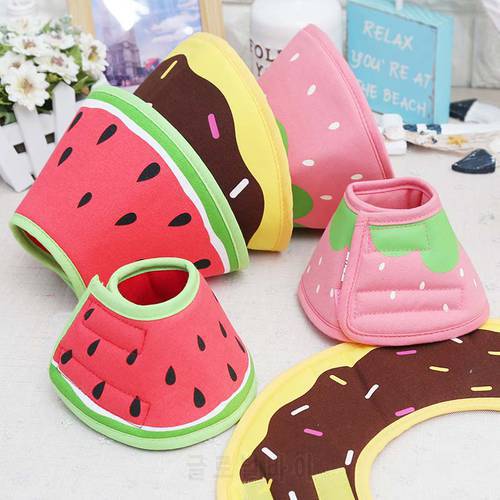 New Arrival Lovely Cartoon Fruit Donut Pet Dog Collar Padded Comfortable Surgery Recovery Adjustable Elizabethan Collars for Dog