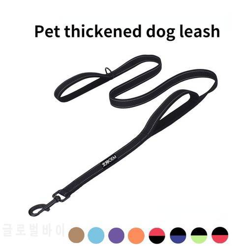 Pet Double Handle Dog Rope Medium and Large Dogs Thickened Double-headed Nylon Dog Walking Leash Pet Running Leash