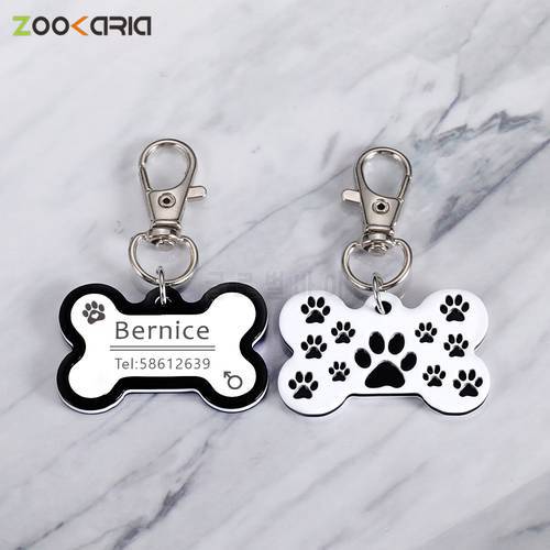 Customized Dog Cat ID Tag Pet Collar Accessories Pets Name Tags Personalized Stainless Steel Pet Dog ID Collars Tag Wholesale