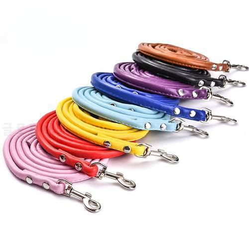 Pet Supplies Dog Leash Fashion Multicolor PU Round Rope Small and Medium-sized Dog Leash Pet Dog Leash Dog Accessories Dog Chain