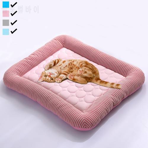 New Pet Mat Cat Bed Ice Silk Cool Mat Mesh Comfortable Cat Cage Mat Summer Thin Mat Breathable And Convenient Cool