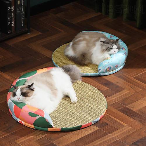 Summer Pet Cooling Mat Sleeping Pad Multipurpose Cat Dog Rattan Mat Cool Cushion Pet Products Items Cat Bed Accessories Supplies