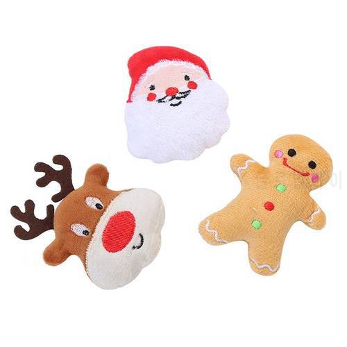 3 in 1 Pet Dog Cat Toys Christmas Plush Toy Elk Snowman Biscuit Man Cat Dog Interactive Toys Christmas Pet Supplies Dropship