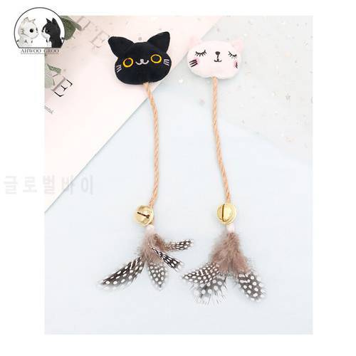 Pet cat tooth cleaning toy funny cat rope toy hemp rope molar rod feather bell chew toy mint doll pet toy cat cleaning supplies