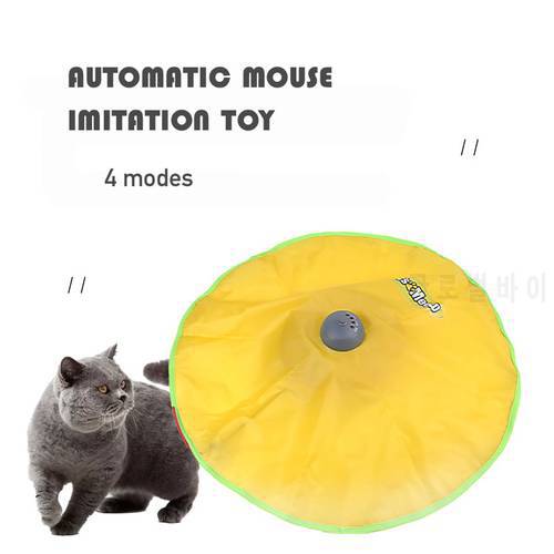 4 Speeds Smart Cat Toys Electric Undercover Mouse Tail Fabric Moving Feather Interactive Toy For Cat Kitty Automatic Pet Toy