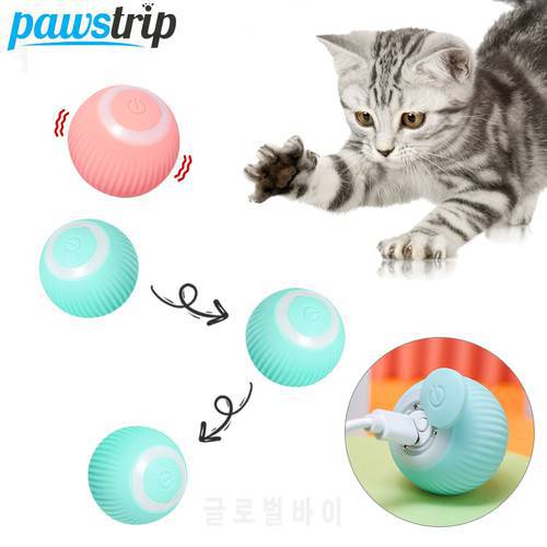Smart Cat Toy Automatic Rolling Cat Ball Toys Interactive Cat Toys Self-Moving Kitten Toys for Indoor Playing Cat Accessories