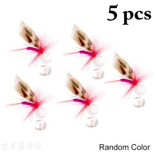 Lovely 5PC Replacement Feather Cat Toy Interactive Cat Teaser Funny Cat Toy Refill Worm Simulation With Bell Toy Pet Supplies
