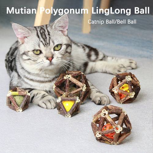 Catnip Ball Cat Toys Interactive Toy For Kitten Matatabi Polygonum Cleaning Cats Teeth Healthy Catnip Wooden Balls Pet supplies