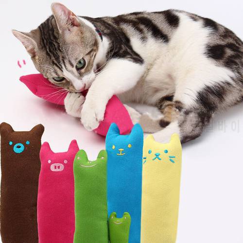 Cute Interactive Plush Cat Toy Soft Teeth Grinding Catnip Toys Pet Kitten Chewing Toy Cat Mint Game Playing Pillow Thumb Toys