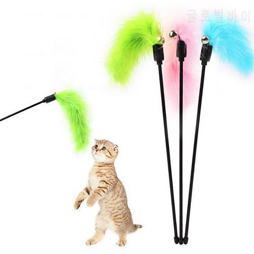 Pet Cat Teasing Stick Pompom Feather Accessories Funny Kitten Interactive Toys For Household Animals Cats Entertainment Toys