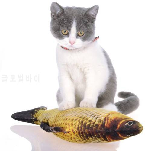 Cat Toy Fish Plush Cat Scratcher Toy Interactive Fish Catnip Toys Stuffed Pillow Simulation Fish Playing Toy Cat Kitten Supplies