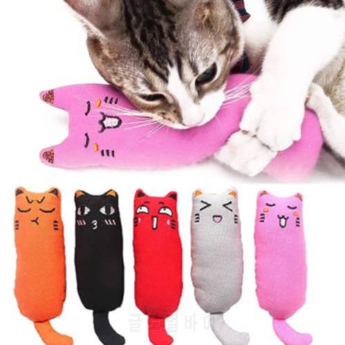 Teeth Grinding Catnip Toy Cats Products for Pets Cute Cat Toys for Kitten Rustle Sound Bite Cat Plush Thumb Pillow Pet Accessory