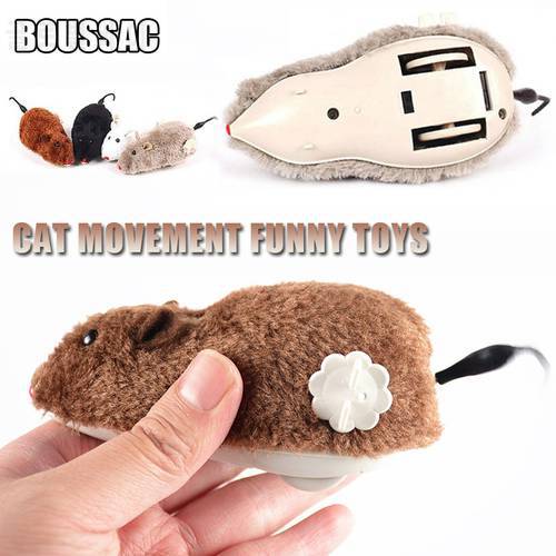 Can Jump and Wag Tail Cat Toys Pet Dog Stuff Supplies Products Interactive Simulation Windup Plush Mouse String Mouse