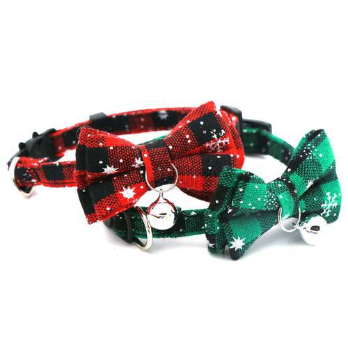 2 Colors Pet Collar Christmas Cat Collar Dog Collar Bell Sounding Cat Accessories Pet Cat Collar Kitten Accessories