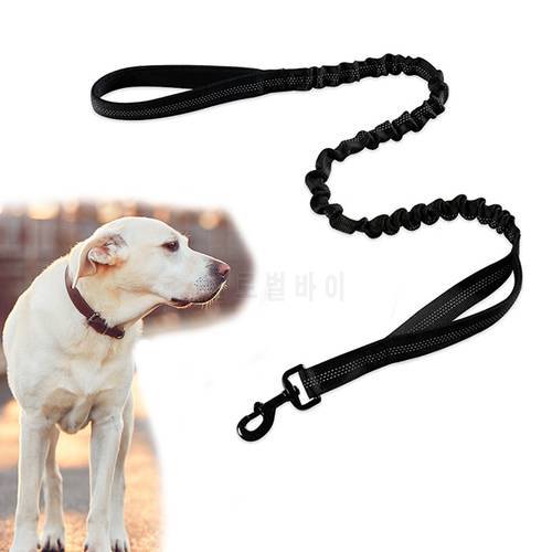 Tactical Dog Leash Bungee Dog Training Leash Military Dog Leash with 2 Padded Control Handles for Medium Large Dogs Pet Supplies