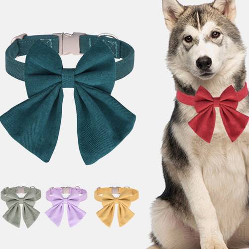 Breakaway Bowknot Dog Collar Cat Bow Tie Safety Buckle Chihuahua Necklace Elastic Adjustable Dog Collar For Puppy Accessories