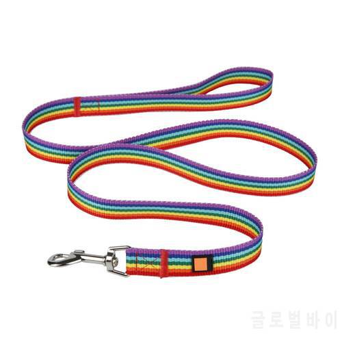 Pet dog cat Collar and Leash Set Rainbow Braided Rope for Dog Colorful Dog Leash for small Medium Large Dogs Puppy Pet Products