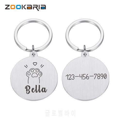 Dog ID Name Tag Personalized Engraved Tag Puppy Kitten Pet Cat For Collar Accessories Supplies Custom Stainless Steel ID Tags