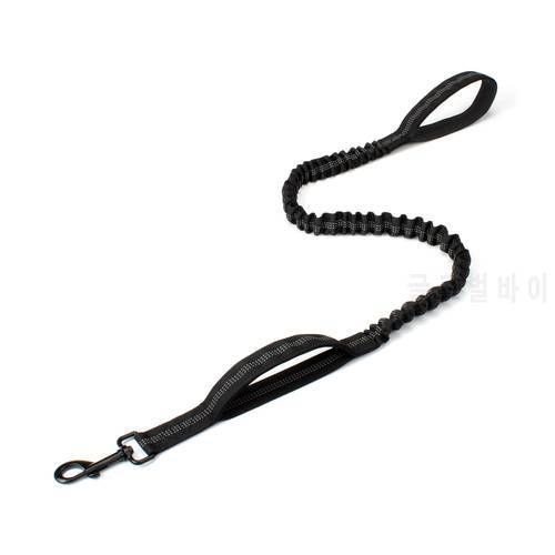 Tactical Dog Leash Elastic Dog Strap NO PULL Nylon Reflective Lead Traction Rope Training Walking Hunting Durable Dog Leash Line