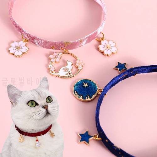 1Pcs For Pets Dogs Cats Collar Fashion Pendant Pet Party Collars Cute Adjustable XS/S Velvet Pet Products Accessories Tools