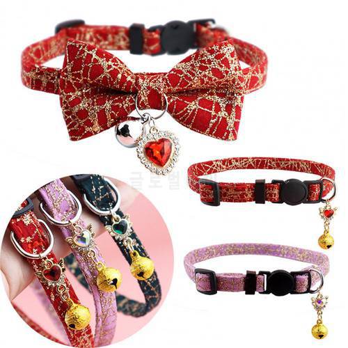 Cat Collar Detachable Bow-knot Costume Accessories Fashion Pet Collar Puppy Necklace with Bell for Party