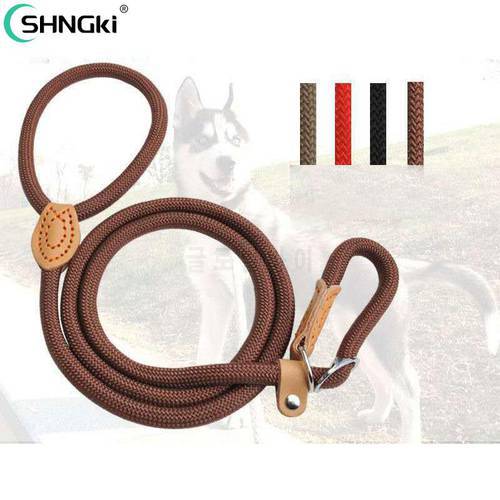 Dog Leash Slip Rope Lead Leash Heavy Duty Reflective Braided Rope Adjustable Loop Collar Training Leashes for Medium Large Dogs