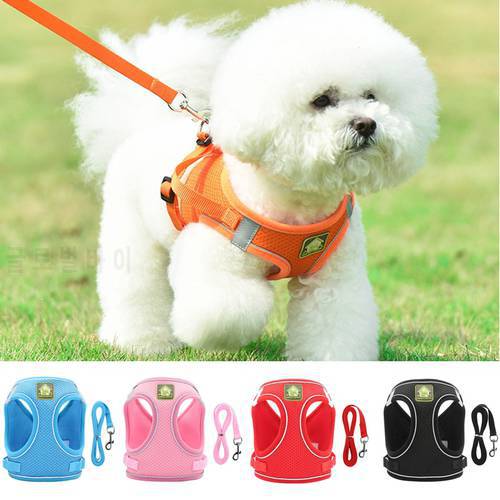 Pet Vest Walking Lead Leash Dog Harness Adjustable Reflective Collar for Small Medium Dogs Training Mesh Chest Strap Supplies