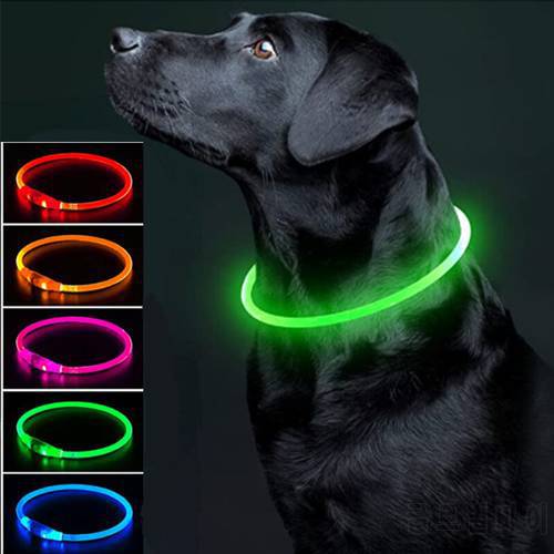 Led Pet Luminous Dog Collar Night Glowing Cat Collar Pendant Safety Flashing Glow Dog Light for Big Small Pets Dogs Accessories