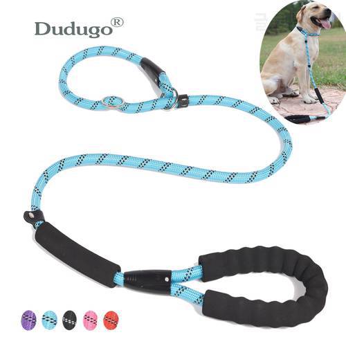 Large Dog Reflective Rope Dog Lead Leash 5 Color Nylon Basic Leashes Medium Dog Walking Big Dog Collar For Labrador Rottweiler
