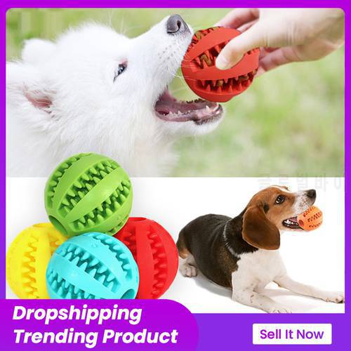 Dog Toy Interactive Rubber Balls for Small Large Dogs Puppy Cat Chewing Toys Pet Tooth Cleaning Indestructible Dog Food Pet Ball
