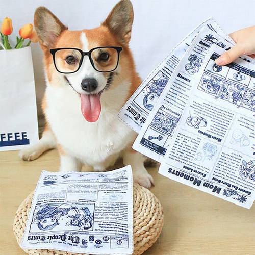Newspaper dog toys Funny Paper rubbing sound Small medium chew dog toys Bite resistant Tissue replacement dog Clean teeth toys