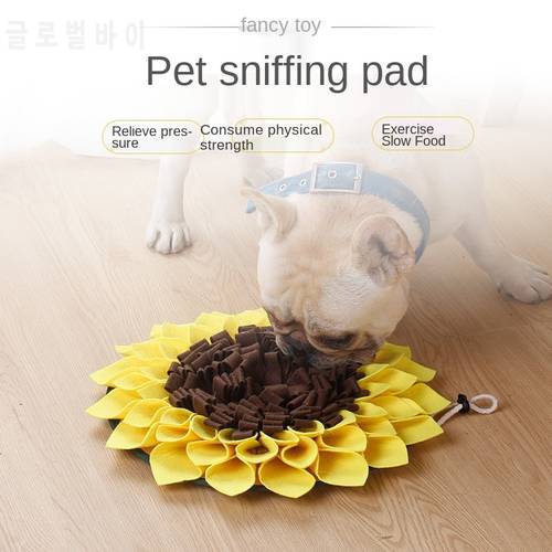 Pet Dog Snuffle Mat Nose Smell Training Sniffing Pad Slow Feeding Bowl Food Dispenser Relieve Stress Sunflower Puzzle