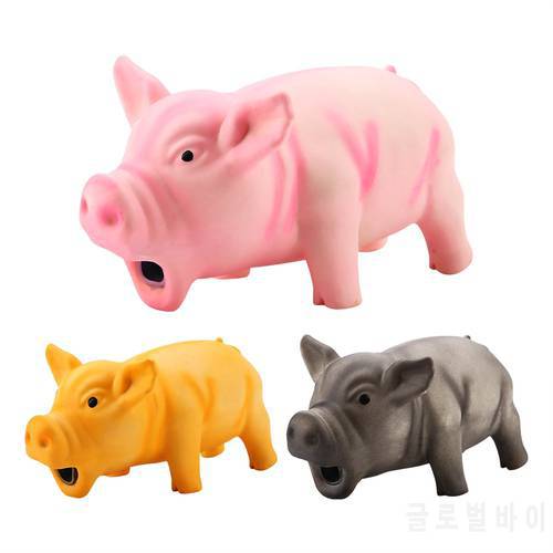 1Pc Cute Rubber Sound Pig Grunting Squeak Latex Pet Chew Toys for Dog Squeaker Chew Training Puppy Supplies Pet Products GYH