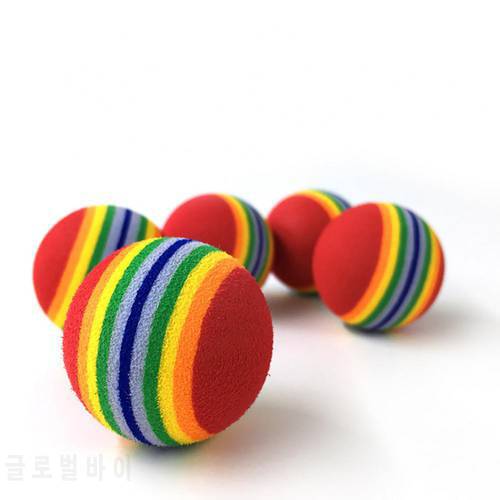 Funny Pet Dog Puppy Rainbow Striped Chewing Interactive Ball Teething Toy Pet accessories