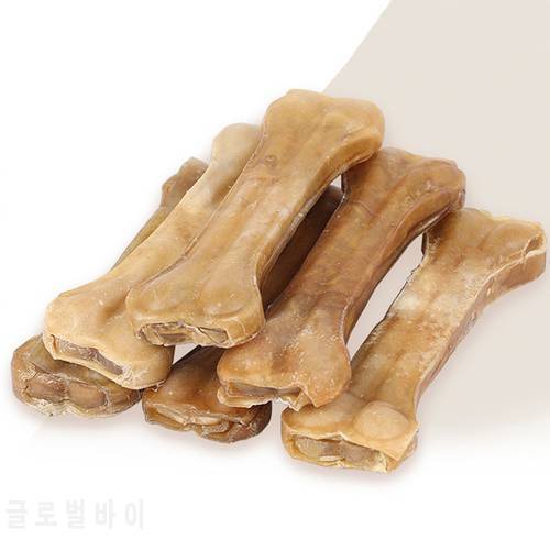 2/3/4/6/8 Inch Leather Cowhide Bone Molar Teeth Clean Stick Dog Chews Toys Puppy Natural Non-Toxic Food Treats Durable Pet Toy