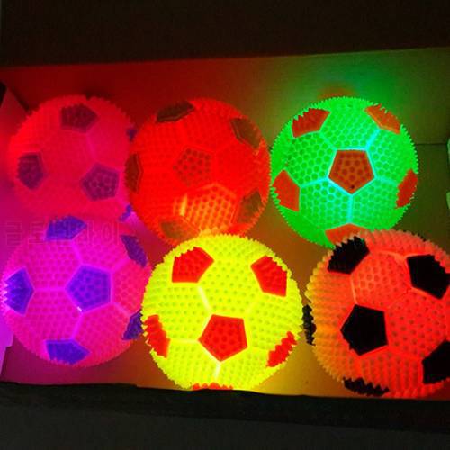 1pc LED Light Squeaky Pet Dog Ball Toys for Small Dogs Rubber Chew Tooth Cleaning Puppy Toy Dog Stuff Dogs Toys