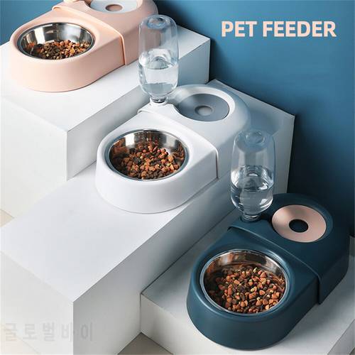 2 In 1 Pet Cat Bowls Durable Double Cat dog Bowls Dispenser Raised Stand Cat Feeding & Watering Supplies Dog Feeder Pet Supplies