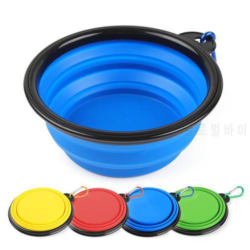 4 Color Portable Folding Silicone Dog Bowl Travel Outdoor Drinking Tray Small and Medium-sized Dogs Puppy Cat Pet Feeder