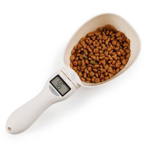 Pet Food Weighing Spoon Scale Electronic Measuring Tool Dog Cat Feeding Bowl Measuring Spoon Kitchen Scale LCD Digital Display