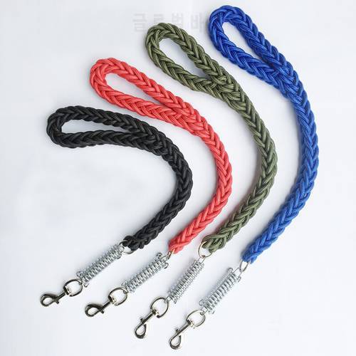 Short Explosion-Proof Medium Large Dog Traction Belt Leash Hand Made and Spring Buffer Big Dog One Step Lead Rope Pull Dog Chain