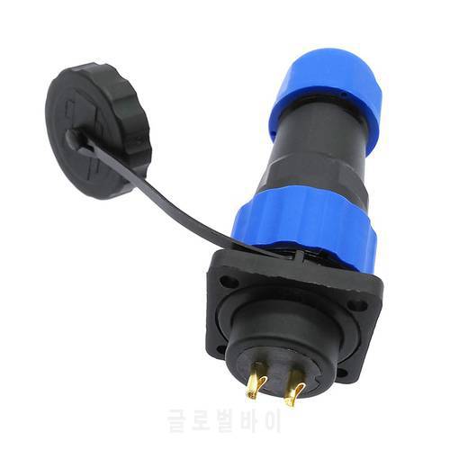 SP20 waterproof connector plug and socket with flange 4 hole IP68 1 pin 2 pin 3/4/5/6/7/8/9/10/12/14Pin