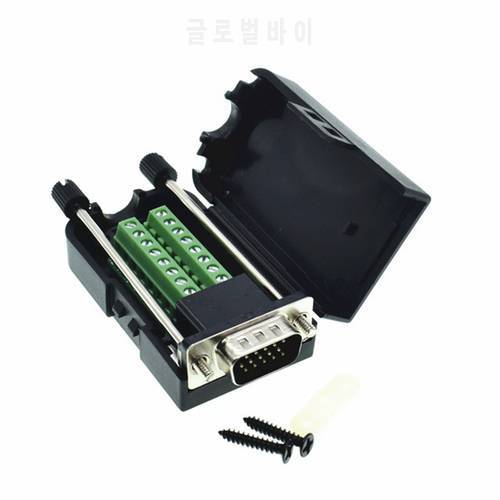 D-SUB DB15 VGA Male/Female 3 Rows 15 Pin Plug Breakout Terminals Screw Type DIY Connector
