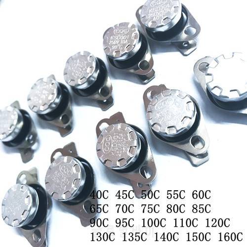 KSD301 40 Degree Normally Closed Constant Temperature Temperature Control Switch NC 50C 60C 70C 80C 90C 100C 110C 120C 150C 160C