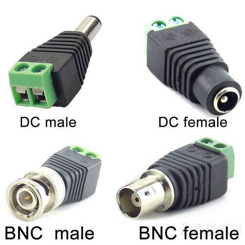 5pcs 12V BNC DC male female plug adapter power supply Connector 5.5X2.1MM Connectors Coax Cat5 for Led Strip Lights CCTV Camera